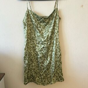 Reformation Green Floral Dress